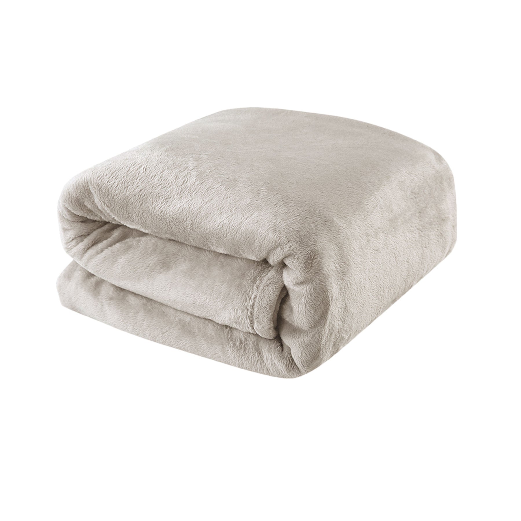 Coral Fleece 300gsm Blanket Rug Throw Oatmeal Brown Queen King