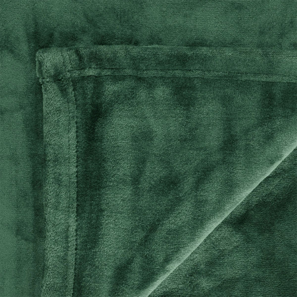 In 2 Linen 350GSM Velvet Touch Blanket Throw Rug Forest Green King / Super King