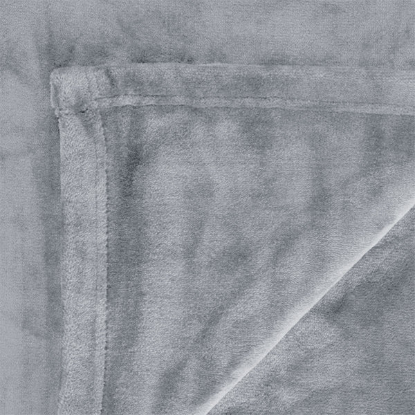 In 2 Linen 350GSM Velvet Touch Blanket Throw Rug Silver King / Super King