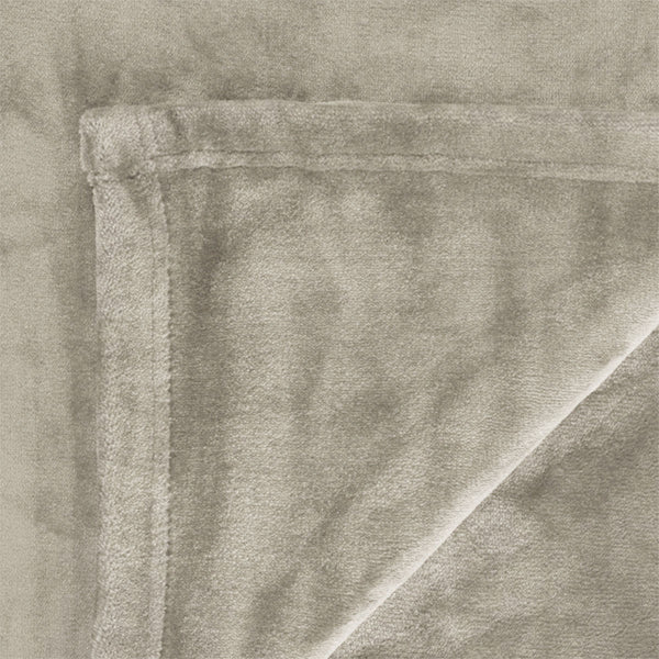 In 2 Linen 350GSM Velvet Touch Blanket Throw Rug Taupe Double / Queen