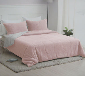 Nolan 4 Piece Fleece Bedspread Comforter Coverlet Blush Pink Queen