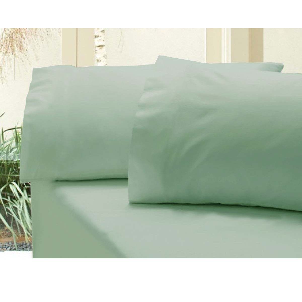 Revive 400TC Cotton Sateen Fitted Sheet Pillowcase Set Frost King