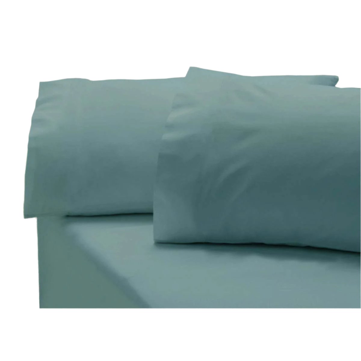 Revive 400TC Cotton Sateen Fitted Sheet Pillowcase Set Steel Blue Double