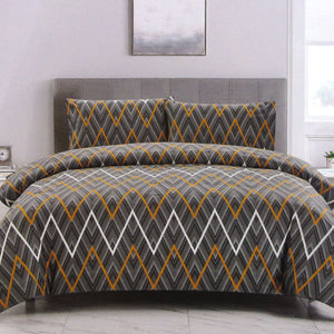 Artex Hayden Geometric Reversible Microfibre Quilt Doona Duvet Orange King