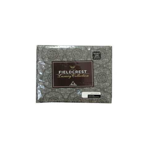 Fieldcrest Mandala Reversible Quilt Doona Duvet Cover Charcoal Grey Queen