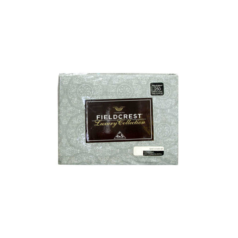 Fieldcrest Mandala Reversible Quilt Doona Duvet Cover Silver Grey King