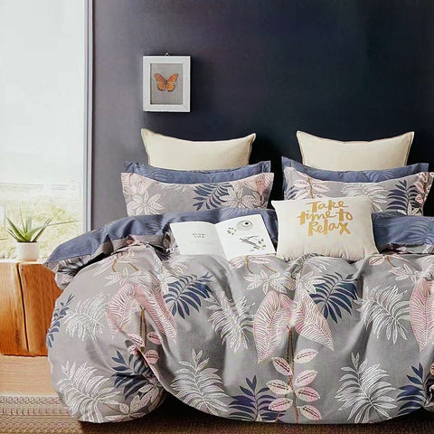 Pippa Lees Foliage Cotton Reversible Quilt Doona Duvet Cover Queen