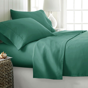 Artex 400TC Cotton Sateen Flat Fitted Sheet Set 40cm Wall Teal King