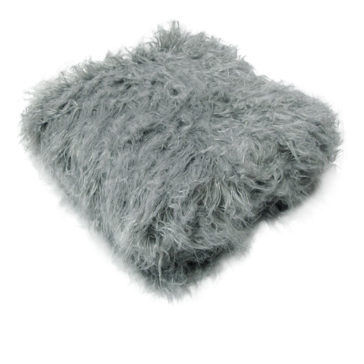 Faux Fur Long Hair Blanket Throw Rug 127 x 152cm Curly Grey