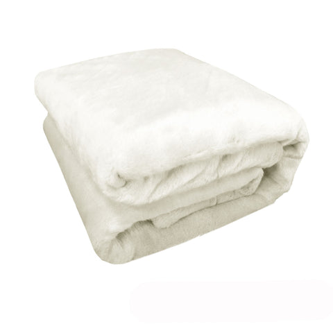 Faux Fur Blanket Throw Rug 127 x 152cm Chihuahua White