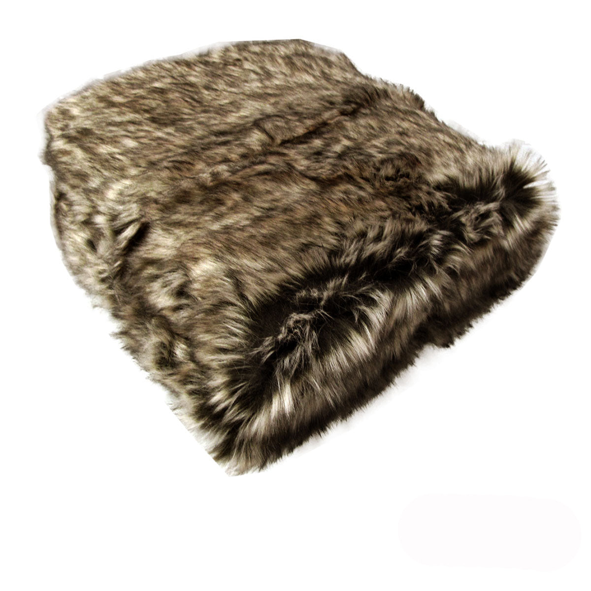 Dale Faux Fur Blanket Throw Rug Brown 127 x 152cm Wild Cat