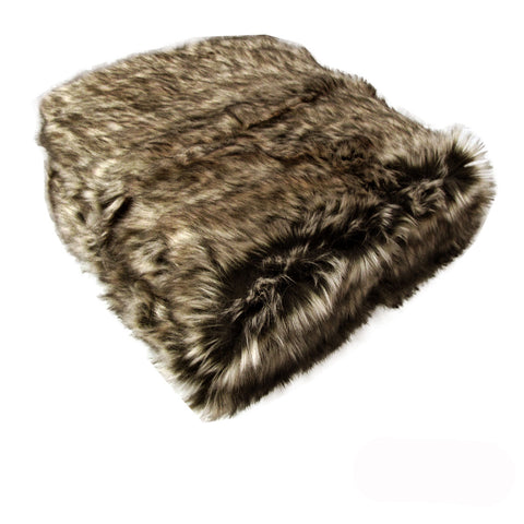 Dale Faux Fur Blanket Throw Rug Brown 127 x 152cm Wild Cat