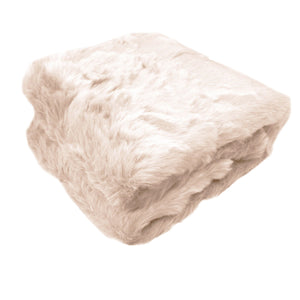 Ariana Reversible Fleece Faux Fur Blanket Throw Rug 127 x 152cm Peach