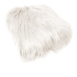 Mia Long Hair Faux Fur Blanket Throw Rug 127 x 152cm Ivory Cream