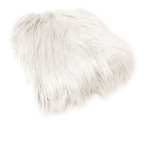 Mia Long Hair Faux Fur Blanket Throw Rug 127 x 152cm Ivory Cream