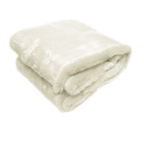 Radisson Polar Bear Faux Fur Throw Rug Blanket Cream 127 x 152cm