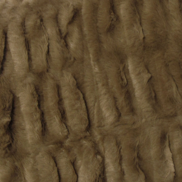 Harper Soft Ruched Pattern Faux Fur Blanket Throw Rug 127 x 152cm Brown