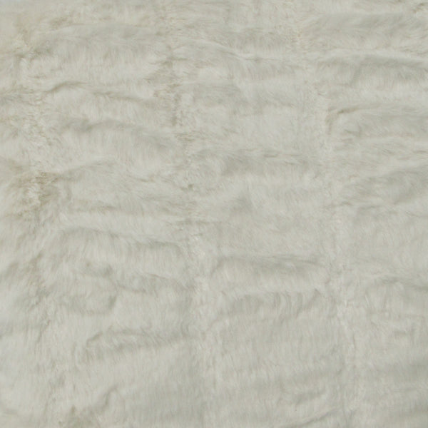 Harper Soft Ruched Pattern Faux Fur Blanket Throw Rug 127 x 152cm Ivory
