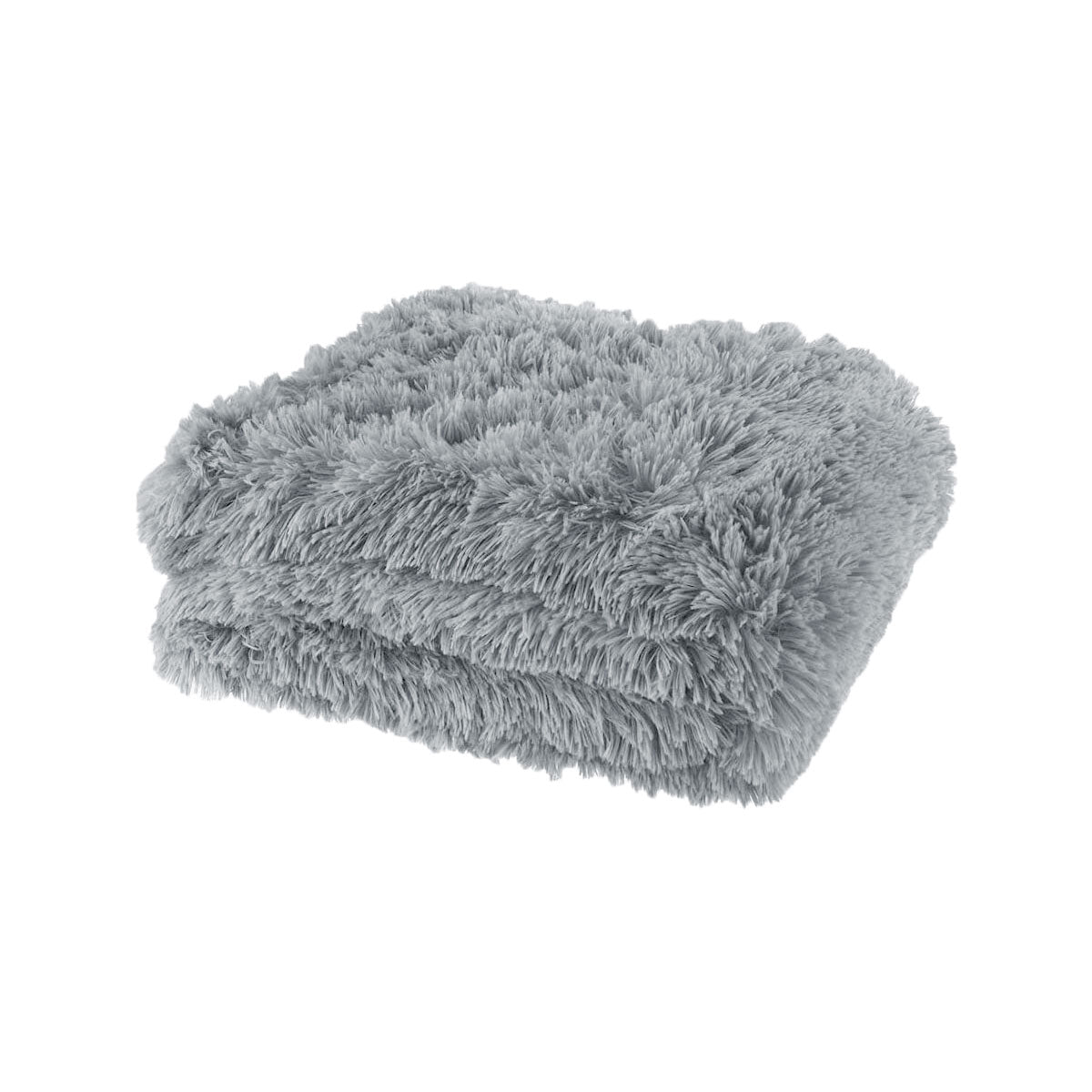 Lucia Shaggy Throw Rug Blanket 127 x 152cm Grey