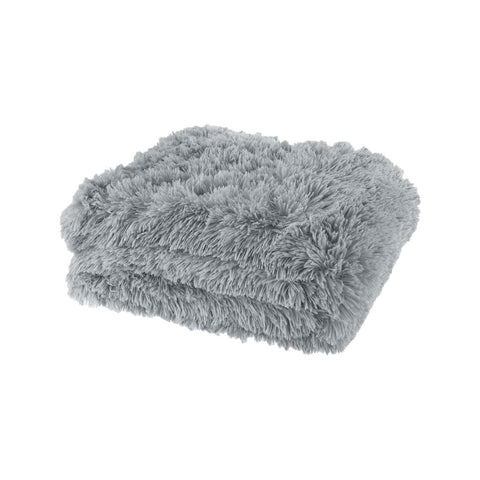 Lucia Shaggy Throw Rug Blanket 127 x 152cm Grey