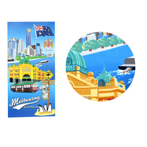 Melbourne Australia Printed Microfibre Beach Towel 75 x 152cm