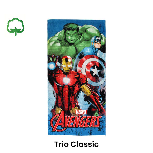 Cotton Beach Towel 70 x 140cm Marvel Avengers Trio Classic