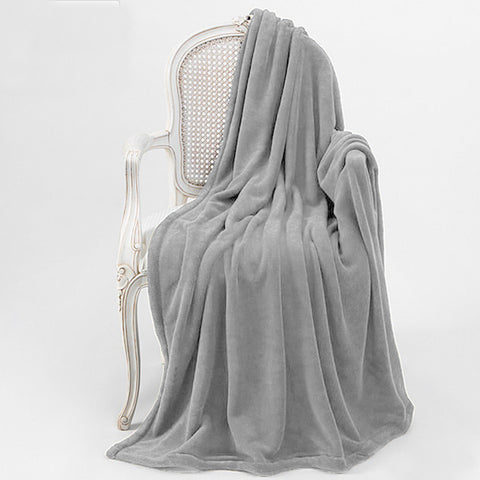 Bambury Microplush Blanket Throw Rug 130 x 170cm Silver