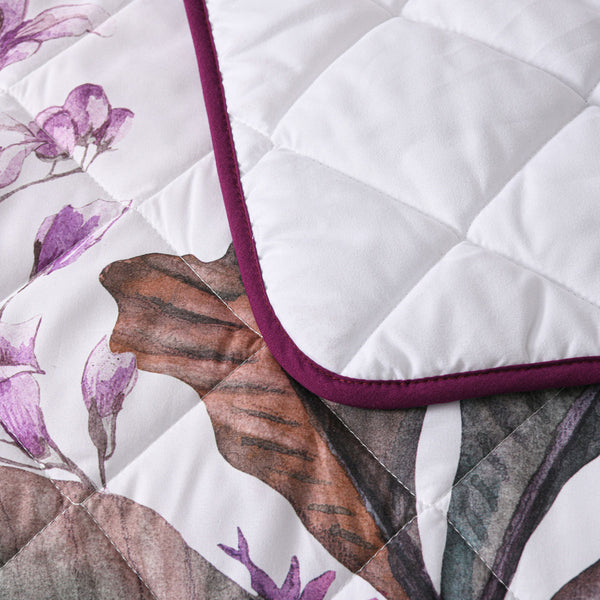 Bianca Abigail Floral Diamond Quilted Bedspread Comforter Coverlet Queen
