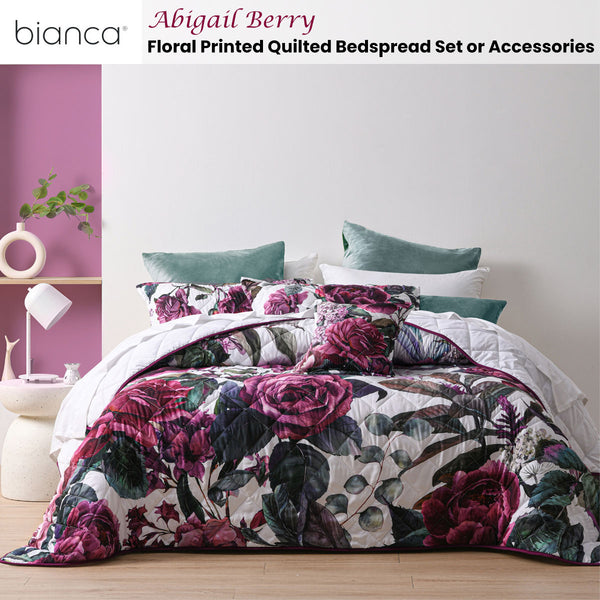 Bianca Abigail Floral Diamond Quilted Bedspread Comforter Coverlet Super King