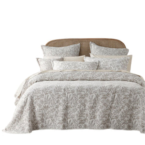 Bianca Ameila Foliage Jacquard Bedspread Comforter Coverlet Stone King