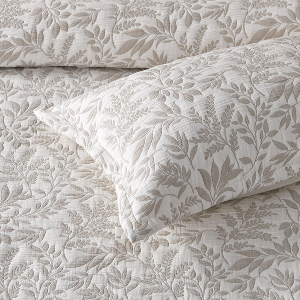 Bianca Ameila Foliage Jacquard Bedspread Comforter Coverlet Stone Queen