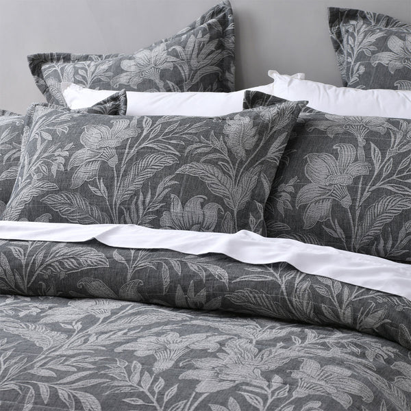 Bianca Maidstone Floral Jacquard Bedspread Comforter Coverlet Grey Queen