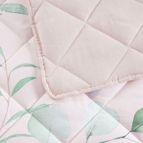 Bianca Sidney Floral Protea Quilted Bedspread Comforter Coverlet Blush Single