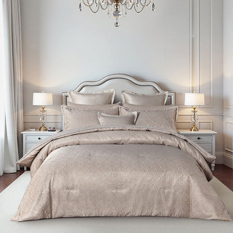 Bianca 6 Pce Bellagio Geometric Bedspread Comforter Coverlet Gold Queen / King