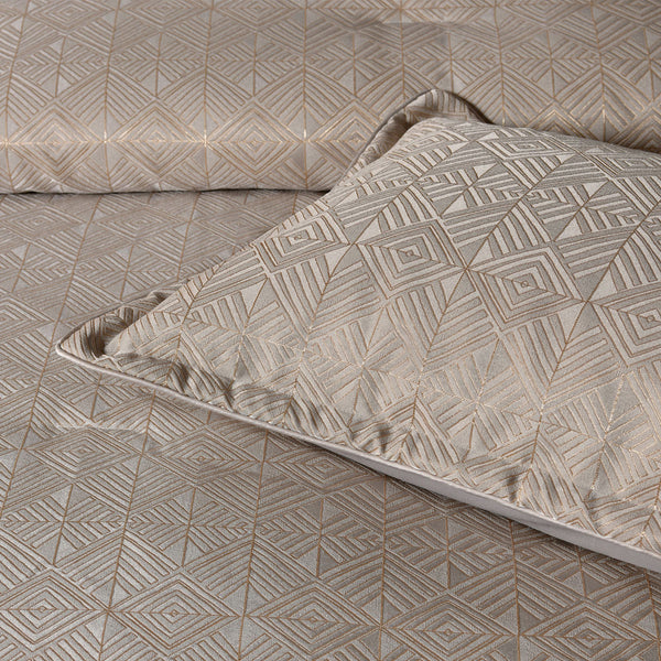 Bianca 6 Pce Bellagio Geometric Bedspread Comforter Coverlet Gold Super King