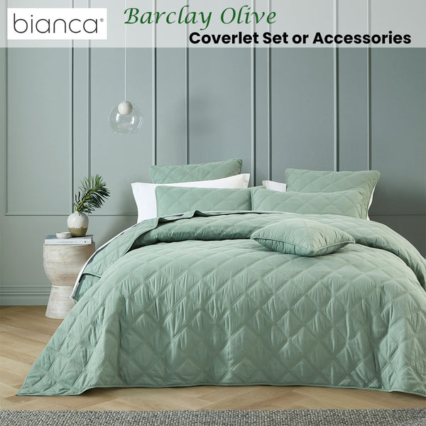 Bianca Barclay Quilted Bedspread Comforter Coverlet Set Olive Queen / King