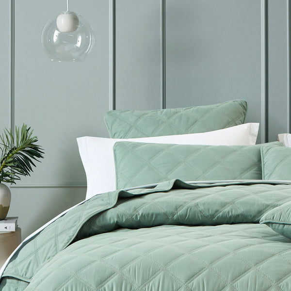 Bianca Barclay Quilted Bedspread Comforter Coverlet Set Olive Queen / King