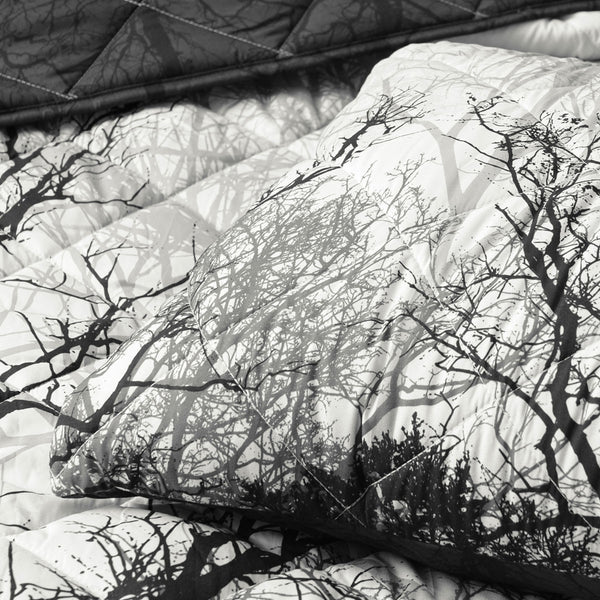 Bianca Boscage Forest Quilted Bedspread Comforter Coverlet Black Super King