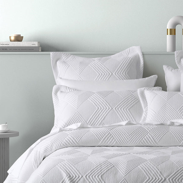 Bianca Cassiano Jacquard Bedspread Comforter Coverlet White Super King