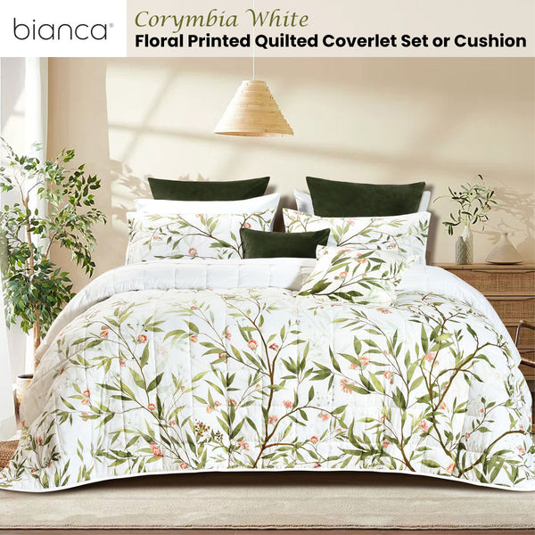 Bianca Corymbia Floral Quilted Bedspread Comforter Coverlet Super King
