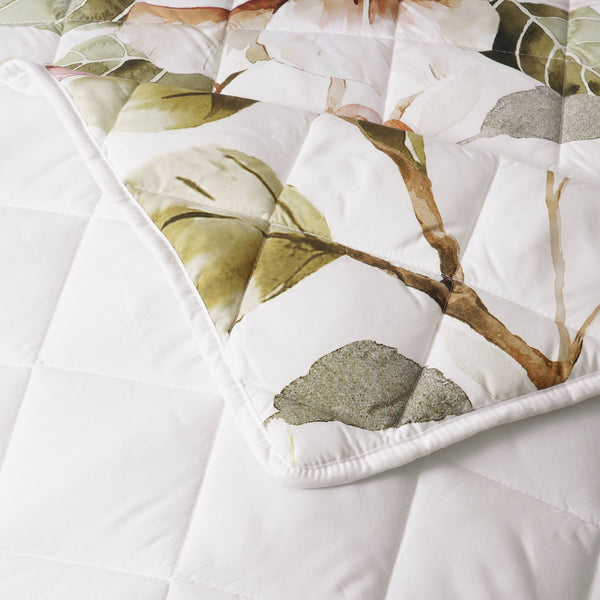 Bianca Rosalia Floral Quilted Bedspread Comforter Coverlet Single Double