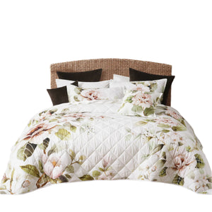 Bianca Rosalia Floral Quilted Bedspread Comforter Coverlet Queen King