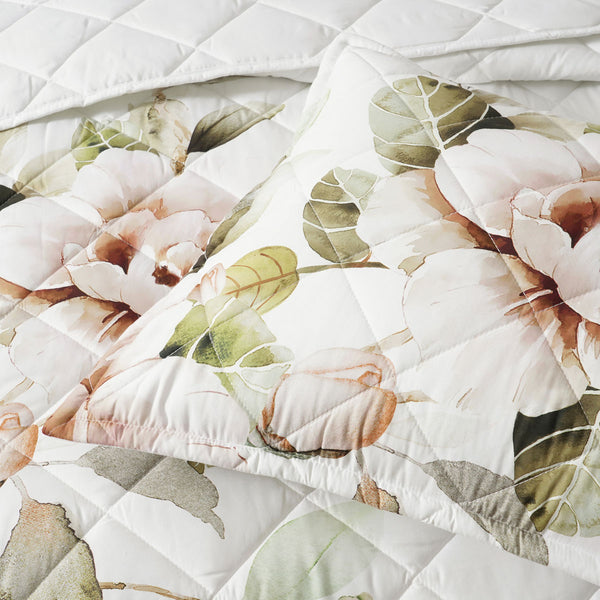 Bianca Rosalia Floral Quilted Bedspread Comforter Coverlet Queen King