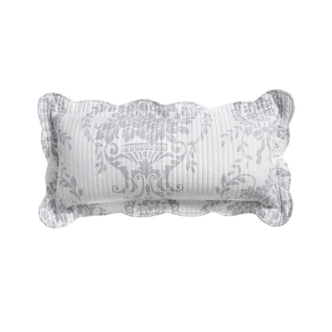 Bianca Florence Floral Damask Oblong Cushion 60 x 30cm Grey