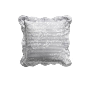 Bianca Florence Damask Embroidery Square Cushion Grey 43cm