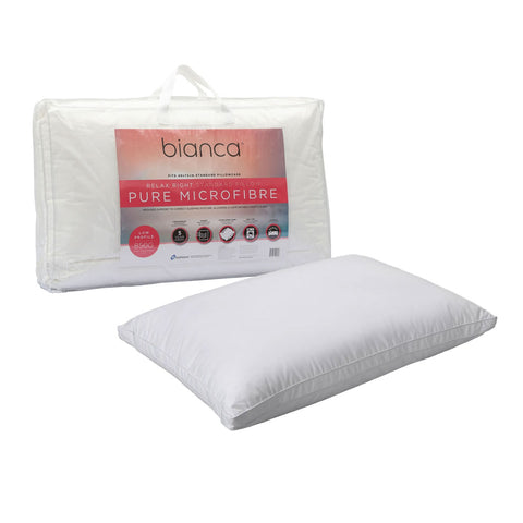 Bianca 850g Relax Right Pure Microfibre Low Profile Standard Pillow 49 x 72cm
