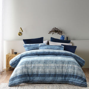 Bianca Amata Cotton Sateen Quilt Doona Duvet Cover Blue King