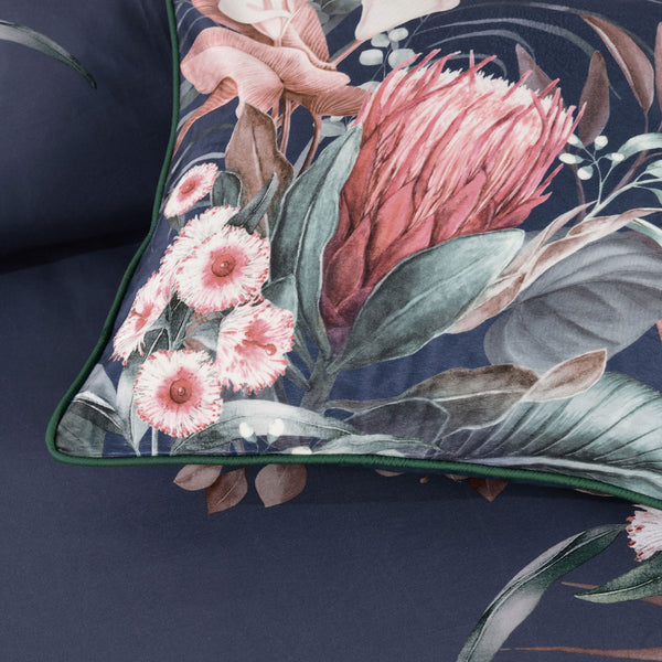 Bianca Balwyn Botanical Cotton Quilt Doona Duvet Cover Navy Blue King
