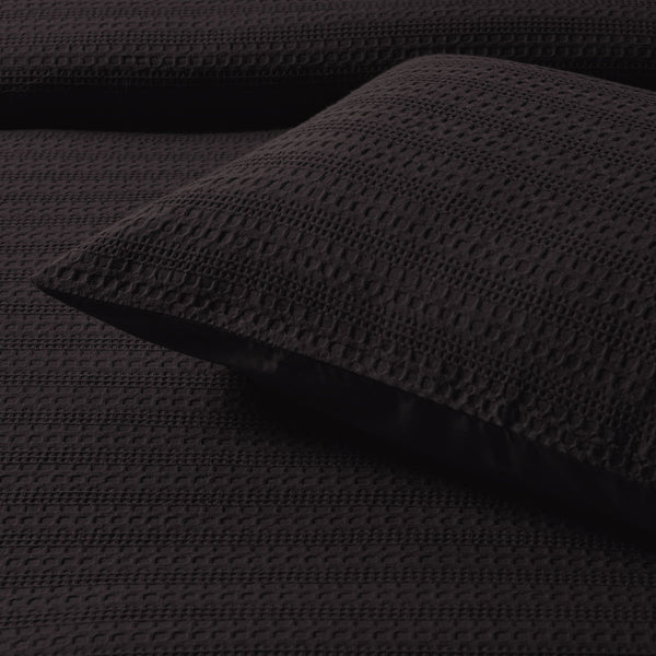 Bianca Kahlani Waffle Quilt Doona Duvet Cover Set Chocolate Brown Single