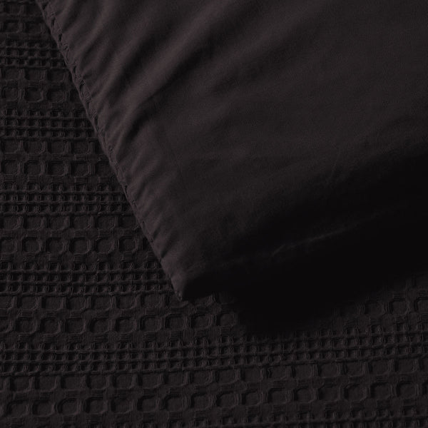 Bianca Kahlani Waffle Quilt Doona Duvet Cover Set Chocolate Brown Single